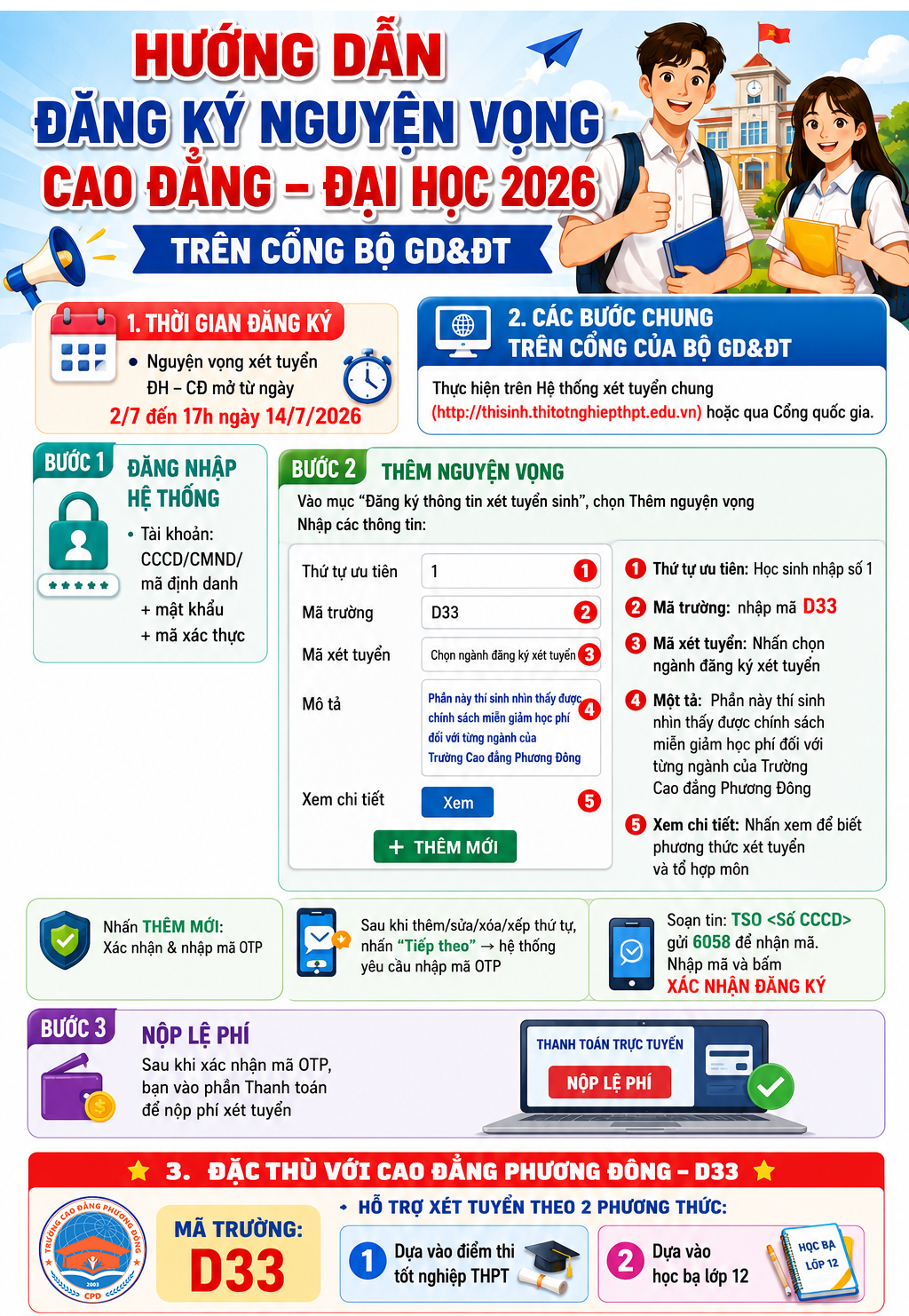 Hướng dẫn đăng ký nguyện vọng đại học 2026